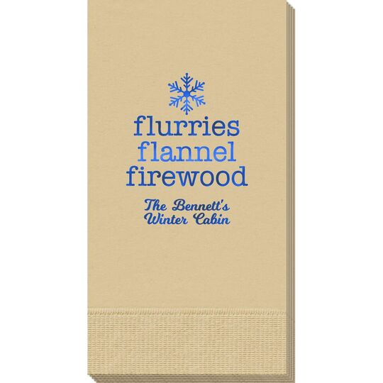 Flurries Flannel Firewood Guest Towels